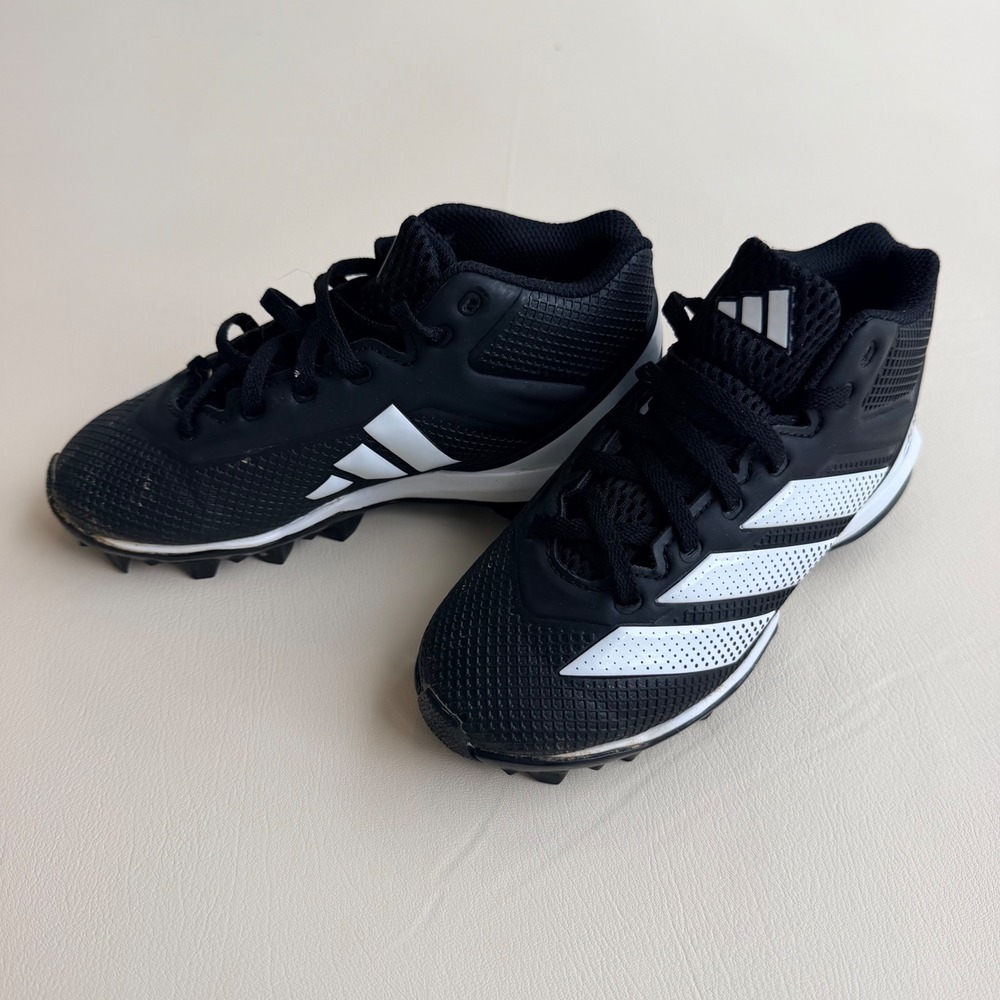 Adidas Adizero Youth Football Cleats Black White Size 13K Athletic Shoes